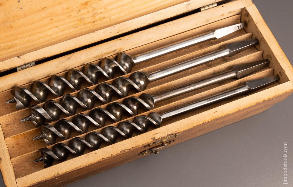 Good+ User Set RUSSEL JENNINGS Auger Bits in Original Three Tiered Box - 98382