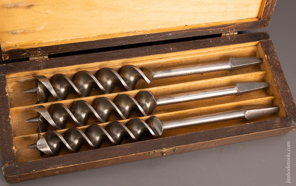 Good User Set RUSSEL JENNINGS Auger Bits in Original Three Tiered Box - 98397
