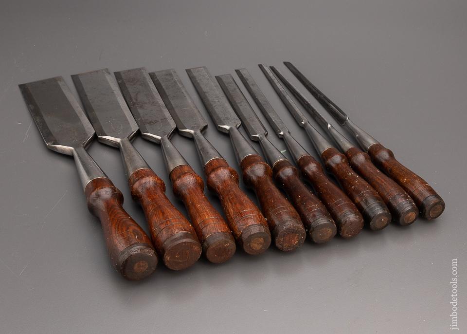 Vintage Set of 10 Socket Firmer Chisels by RELIANCE Youngstown, Ohio - 98614
