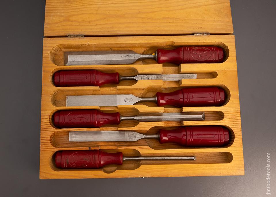 E.A. BERG ESKILSTUNA No. 9192 Wood Chisel Set of Six Near Mint in Original Box - 99955