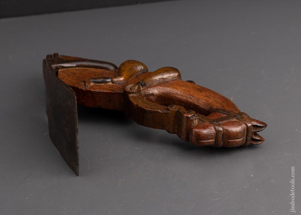 Magnificent Horse & Jockey Carved Stirrup Adze - EXCELSIOR 95442