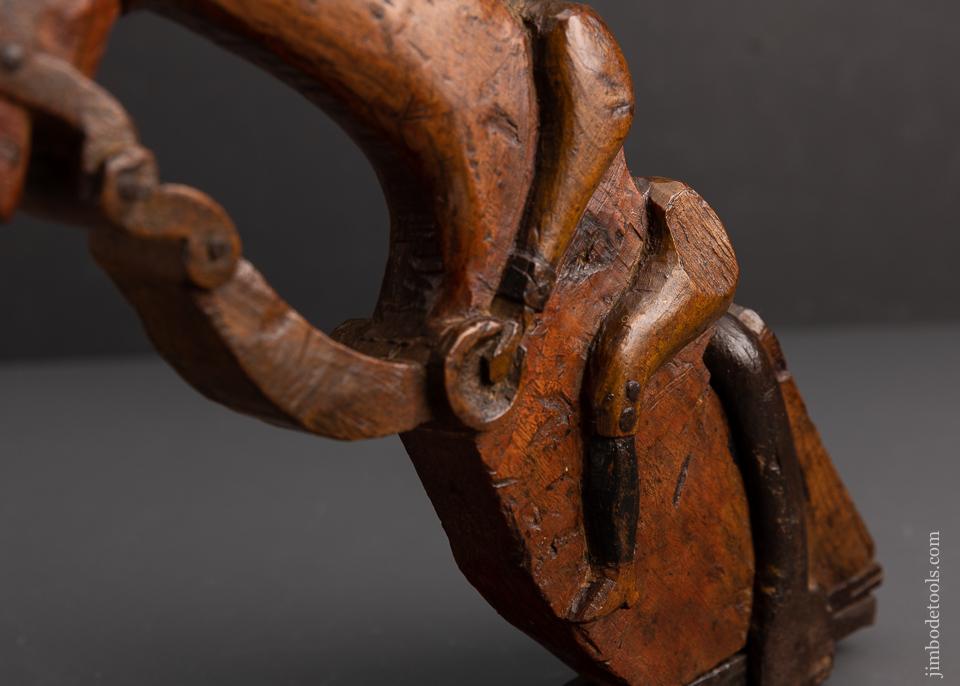 Magnificent Horse & Jockey Carved Stirrup Adze - EXCELSIOR 95442