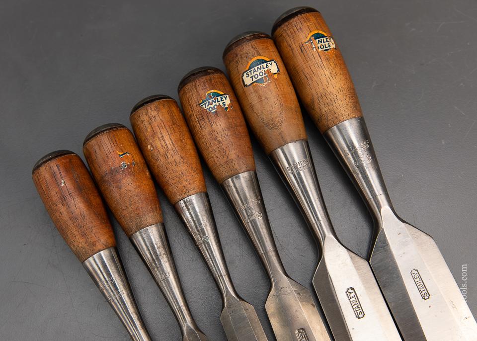 Magnificent Set of Six STANLEY No. 50 EVERLASTING Chisels (Set No. 120) With Decals - EXCALIBUR 117