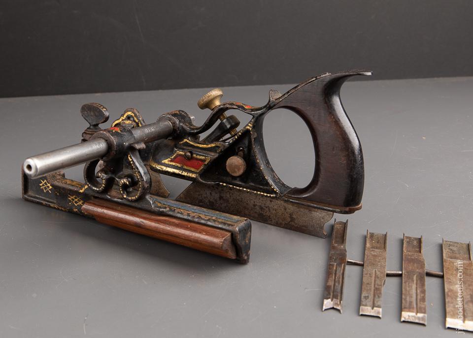 Awesome PHILLIPS PATENT MAYO Plow Plane with Red & Gold Trim & 5 Cutters - 92943