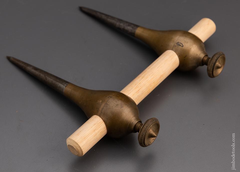 Astonishing Solid Bronze 8 1/4 Inch Trammel Points - EXCELSIOR 100922