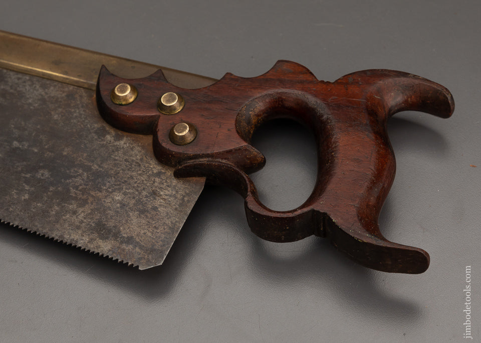Killer W. CRESSON PHILADA. 14 Inch Triple Cove Brass Back Tenon Saw - EXCELSIOR 101830