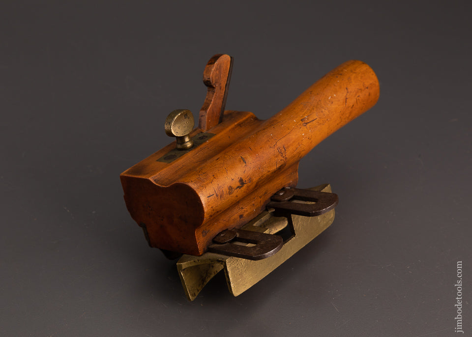 Remarkable Solid Boxwood Coach Maker’s Plow Plane with Both Round & Straight Fence - EXCELSIOR 102758