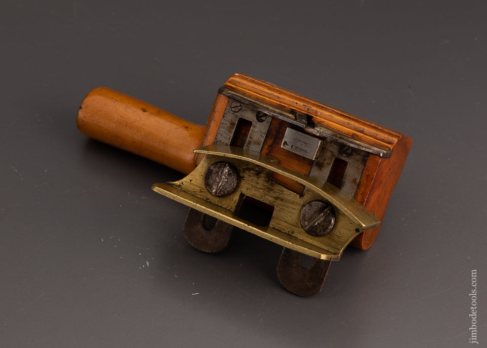 Remarkable Solid Boxwood Coach Maker’s Plow Plane with Both Round & Straight Fence - EXCELSIOR 102758