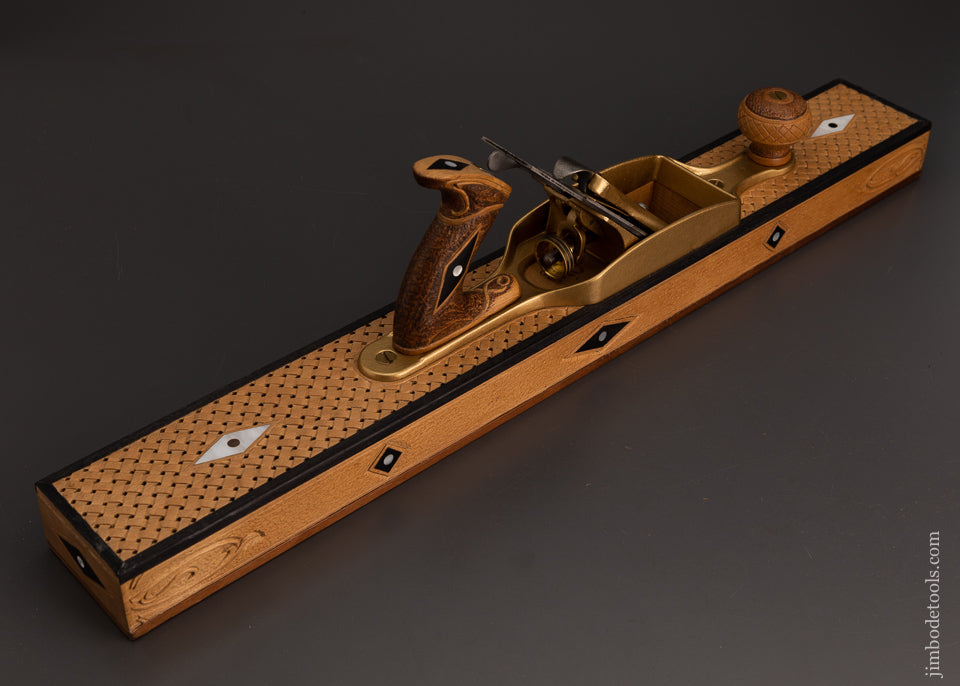Amazing Carved & Inlaid SIEGLEY 24 Inch Jointer Plane - EXCELSIOR 103031