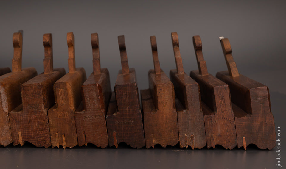 Astonishing Set of 17 Fine KENNEDY HARTFORD Complex Moulding Planes - EXCELSIOR 103401