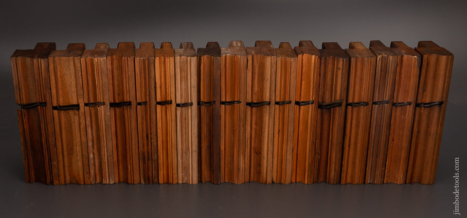 Astonishing Set of 17 Fine KENNEDY HARTFORD Complex Moulding Planes - EXCELSIOR 103401