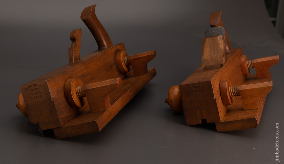 Mint Pair of Screw Arm Fenced Tongue & Groove Planes by JAMES MFG. CO. - EXCELSIOR 103812