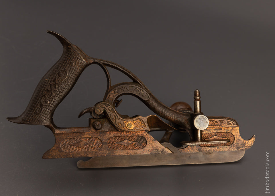 Magnificent MILLERS 1872 Patent No. 50 Ornate Plow Plane - EXCELSIOR 106940