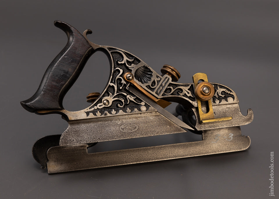 Extremely Rare Type One B STANLEY MILLERS PATENT No. 43 Ornate Plow Plane - EXCELSIOR 107061