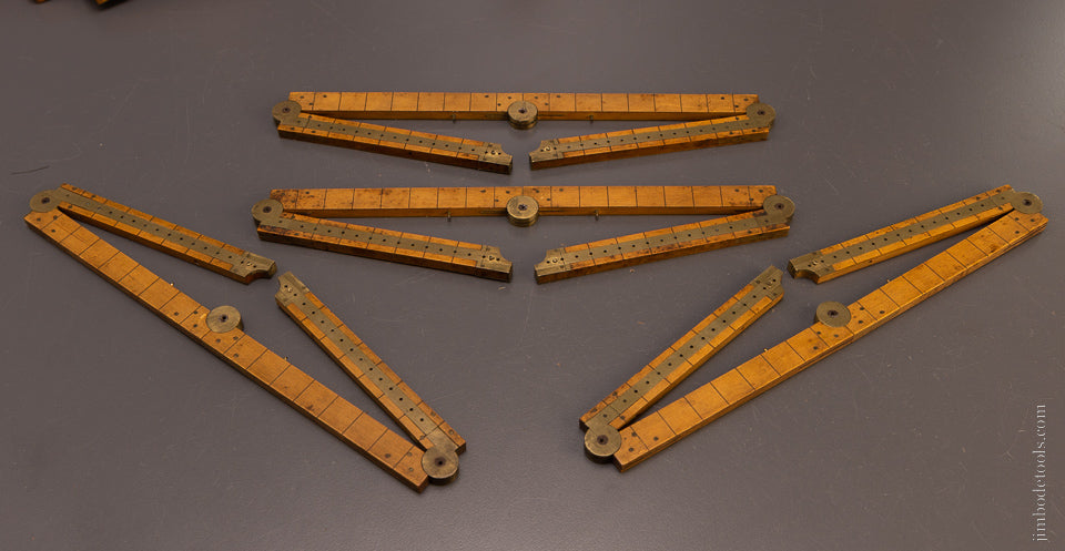 Fabulous Set of Boxwood Rules Including a 12 FOLD! - EXCELSIOR 107071