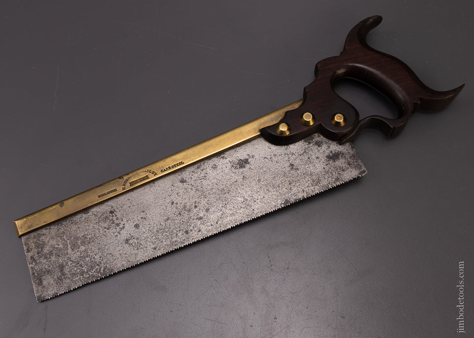 Very Rare “E. ROBBINS * BRADLEY NEW YORK” Brass Back Triple Cove Saw - EXCELSIOR 107565
