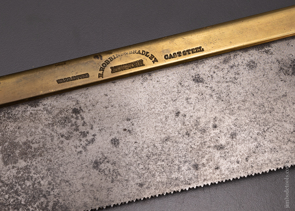 Very Rare “E. ROBBINS * BRADLEY NEW YORK” Brass Back Triple Cove Saw - EXCELSIOR 107565