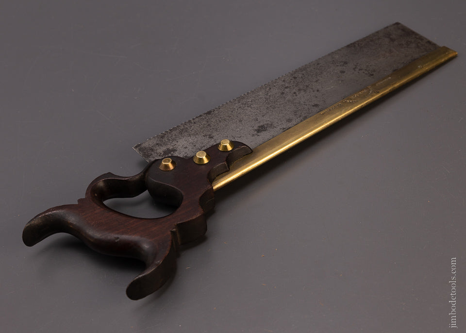 Very Rare “E. ROBBINS * BRADLEY NEW YORK” Brass Back Triple Cove Saw - EXCELSIOR 107565