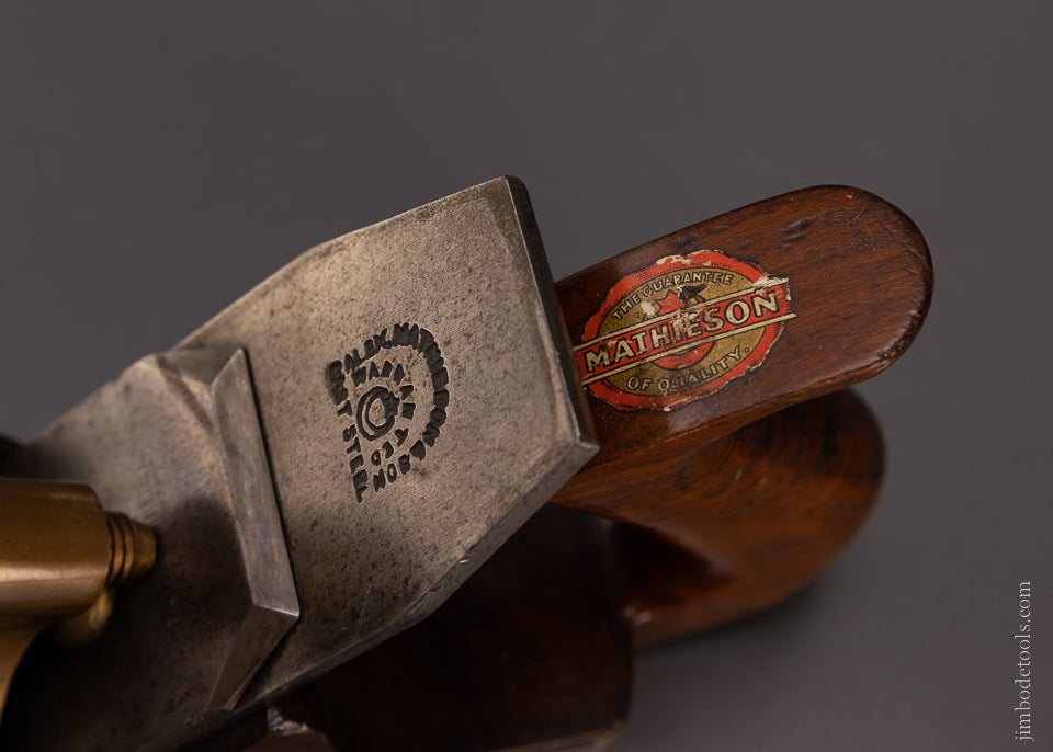 Minty MATHIESON No. 844 Dovetailed Rosewood Infill Smooth Plane with Decal - EXCELSIOR 107627