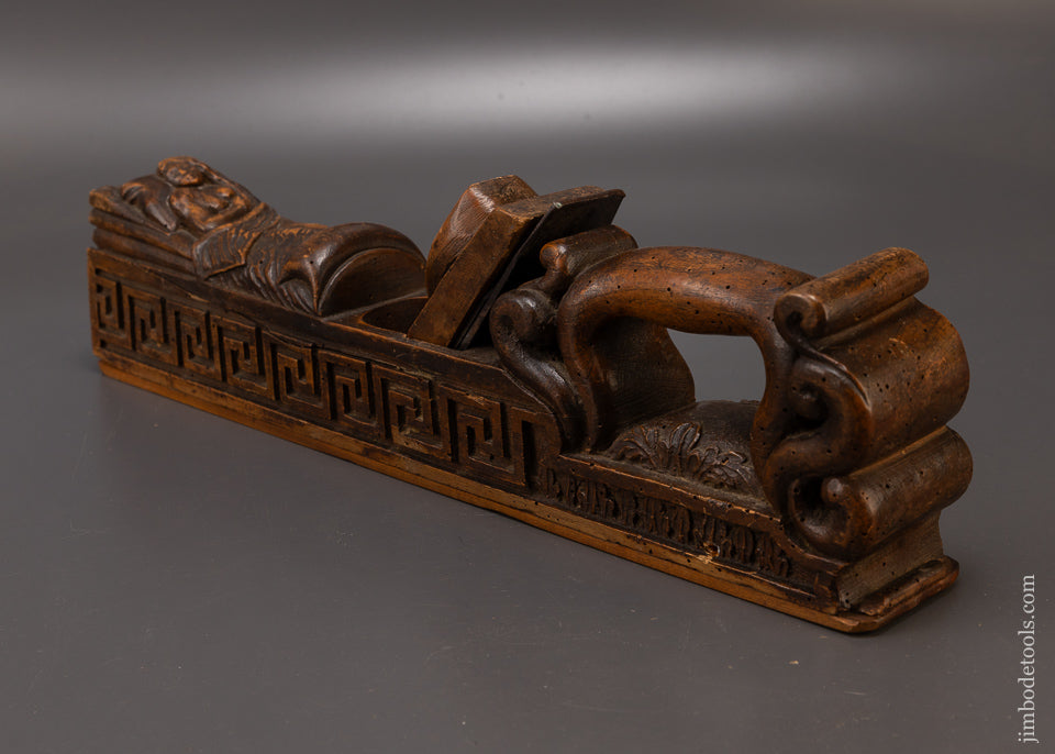 Magnificent Carved & DATED 1746 Bench Plane - EXCELSIOR 108700