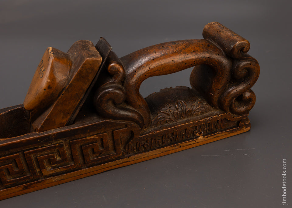 Magnificent Carved & DATED 1746 Bench Plane - EXCELSIOR 108700