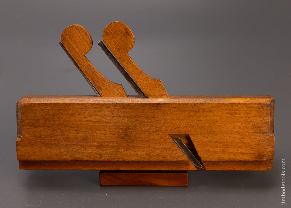 Mint 4 STAR 18th Century 10 Inch Yellow Birch Double Iron Door Moulding Plane by ABRAHAM FISK - EXCELSIOR 110211
