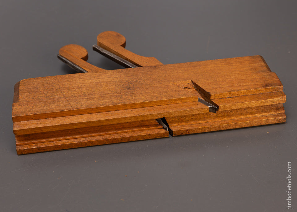 Mint 4 STAR 18th Century 10 Inch Yellow Birch Double Iron Door Moulding Plane by ABRAHAM FISK - EXCELSIOR 110211