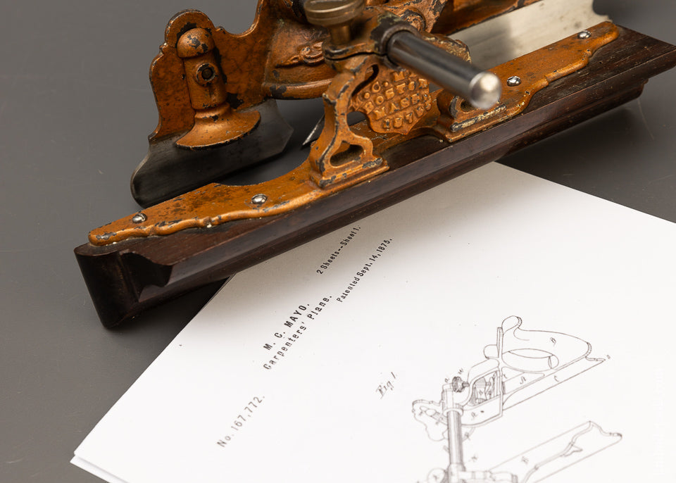 Golden M.C. MAYO’S IMPROVED PATENT Plow Plane with 22 Original Irons - EXCELSIOR 110688
