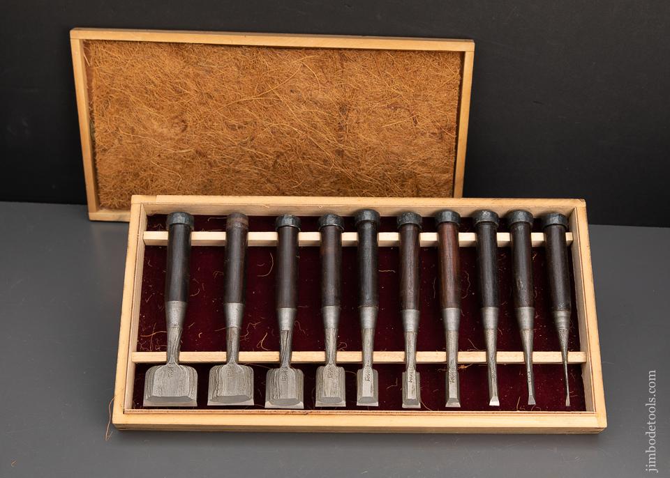 Amazing Miniature Japanese Chisel Set in Woodgrain & Ebony - EXCALIBUR 136