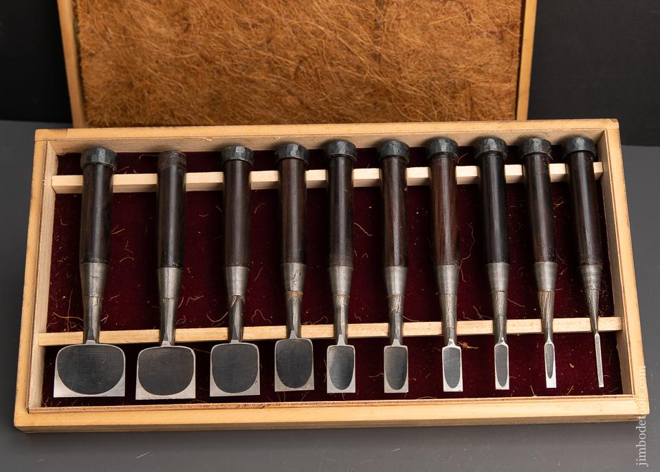 Amazing Miniature Japanese Chisel Set in Woodgrain & Ebony - EXCALIBUR 136