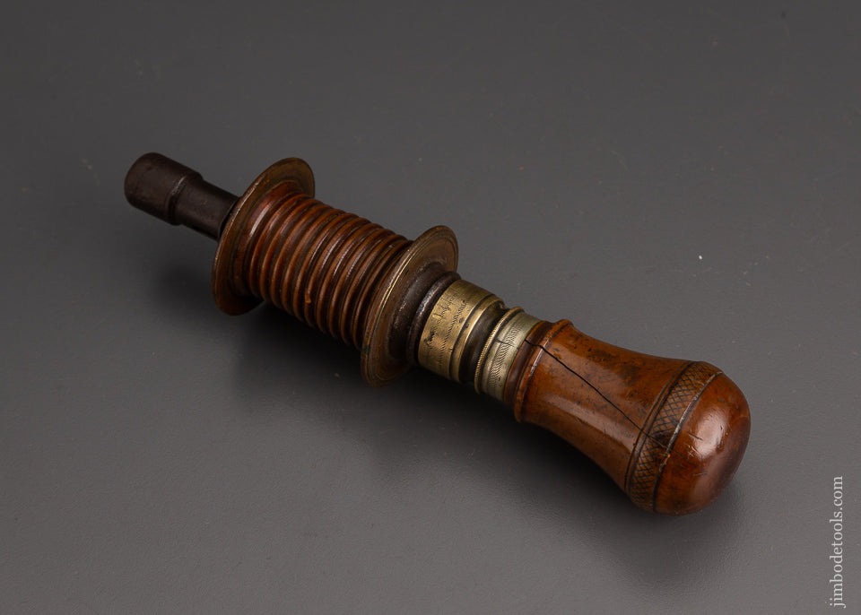 Beautiful Boxwood, Brass, and German Silver Italian Bow Drill - EXCELSIOR 56995