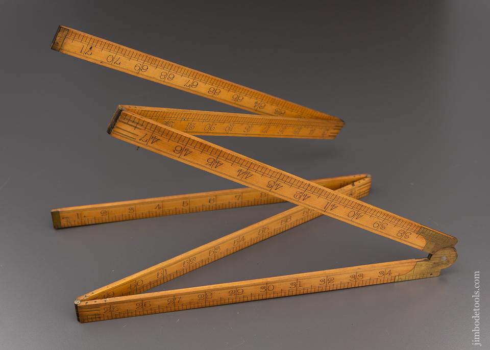 Amazing 6 Fold 6 Foot I & D SMALLWOOD Boxwood Rule - EXCELSIOR 96452