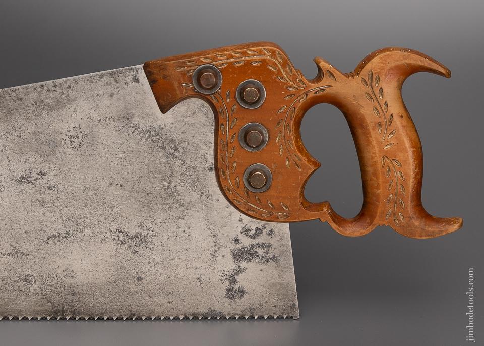 Drop Dead Stunning DISSTON No. 12 London Spring Hand Saw with Conical Nuts - EXCELSIOR 96509