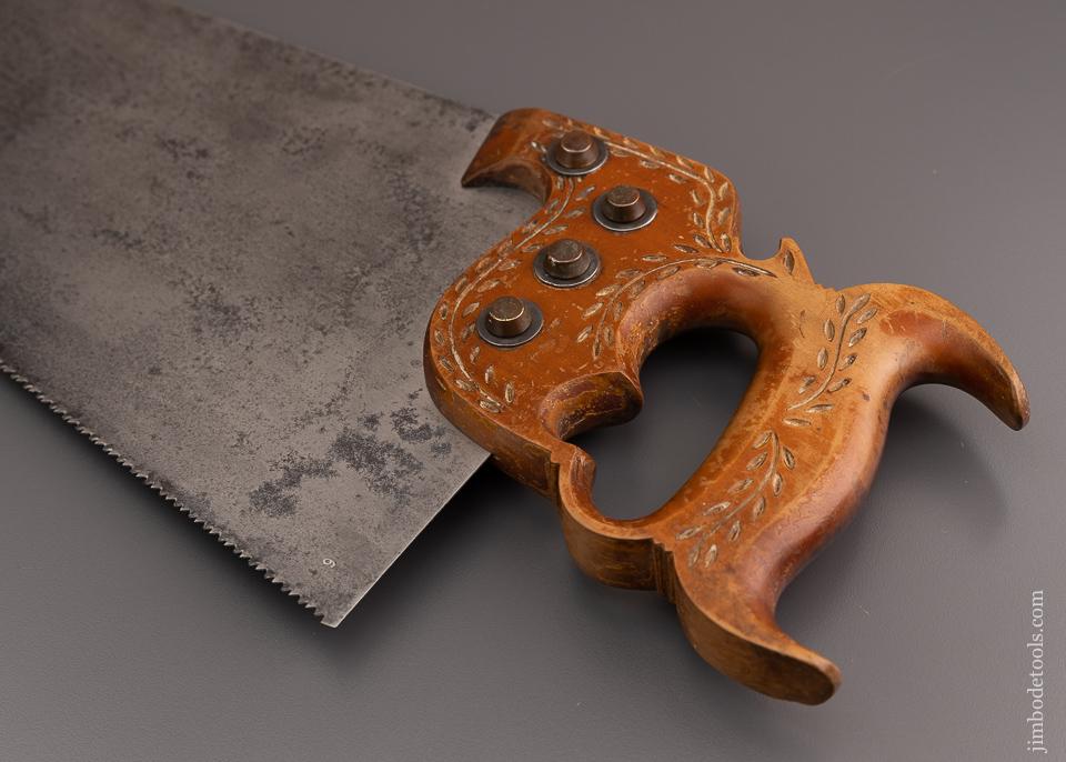 Drop Dead Stunning DISSTON No. 12 London Spring Hand Saw with Conical Nuts - EXCELSIOR 96509