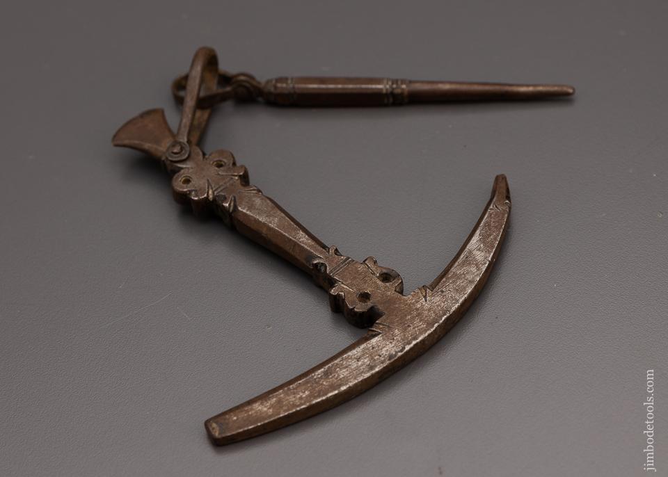 Stunning 18th Century Flint Knapping Hammer with Flash Hole Pick - EXCELSIOR 97974