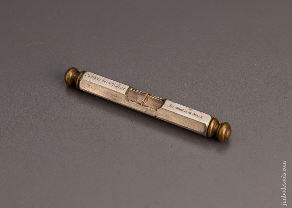 Rare & Near Mint DAVIS Octagonal Pocket Level with Finials - EXCELSIOR 99987