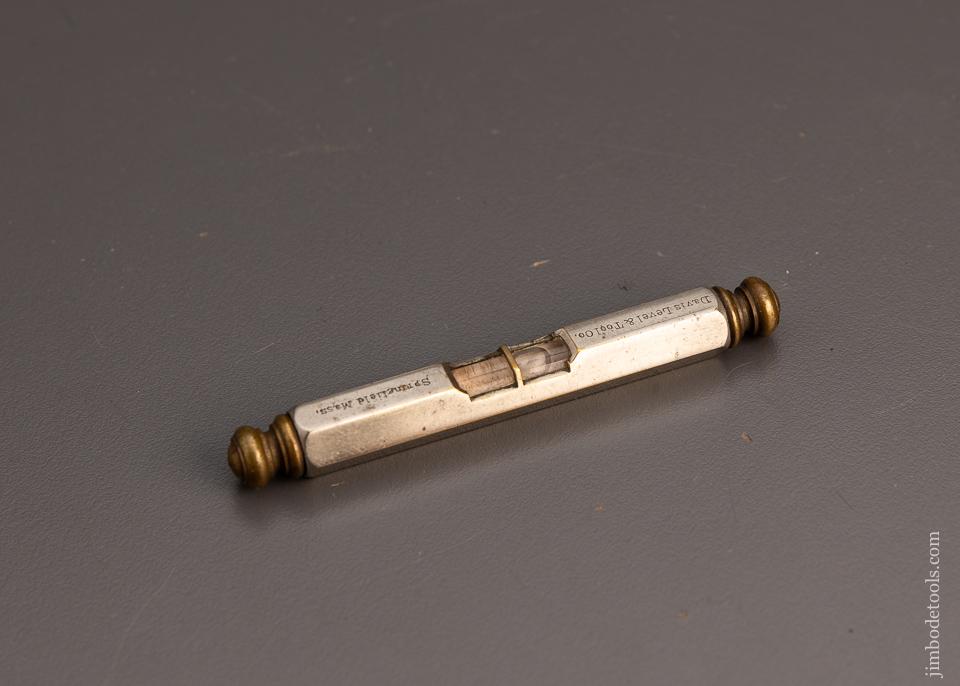 Rare & Near Mint DAVIS Octagonal Pocket Level with Finials - EXCELSIOR 99987