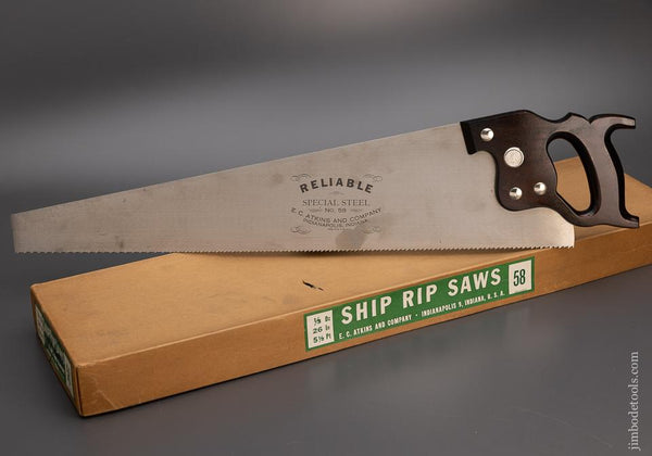 Dead Mint in Box ATKINS No. 58 Rip Hand Saw - 100734