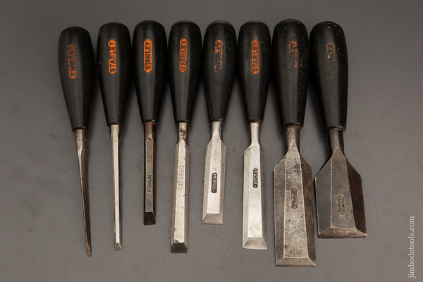 Graduated Set of 8 STANLEY No. R50 EVERLASTING Chisels - 102303