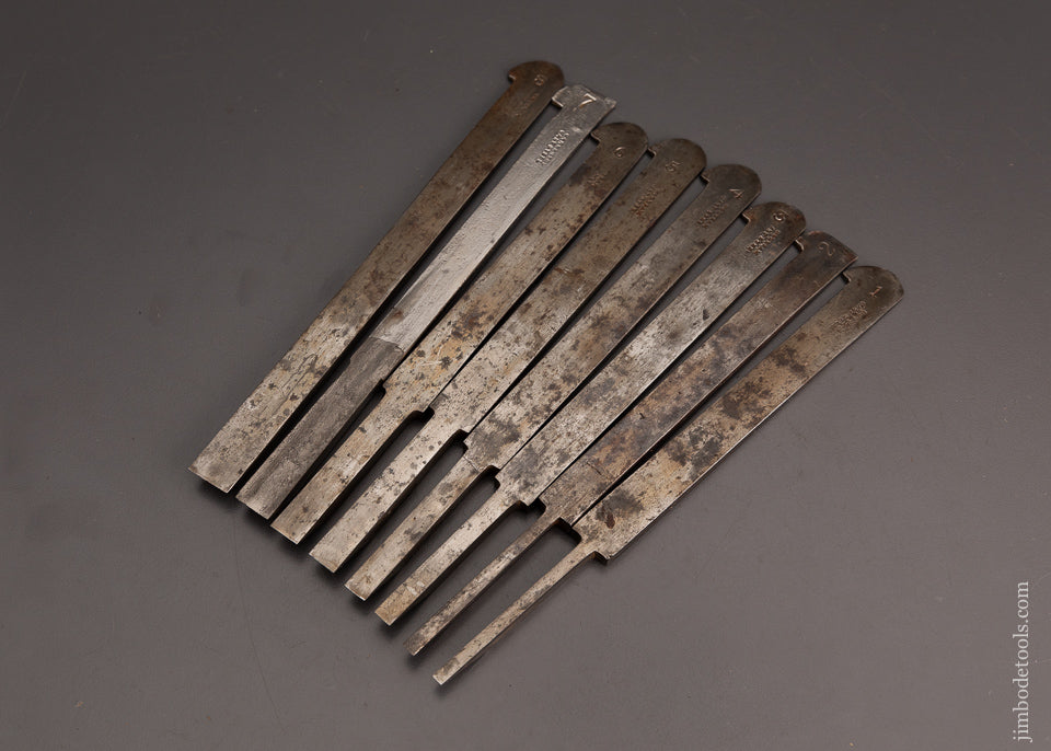 MOTTRAM Set of 8 Plow Plane Irons - 103029
