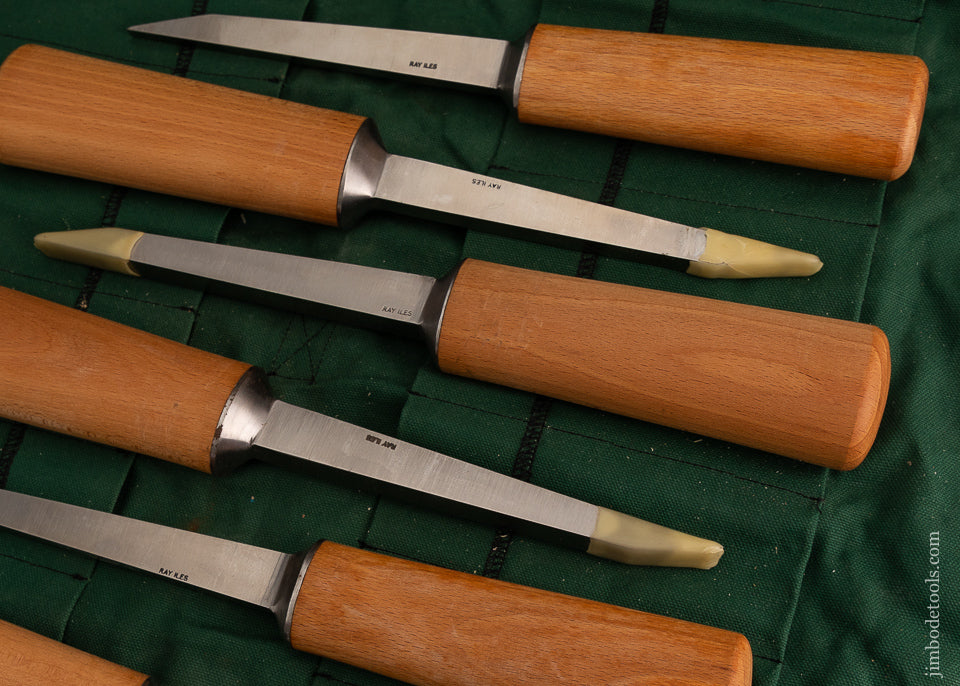 Full Set of 6 Dead Mint Pig Sticker Mortise Chisels by RAY ILES - 103223