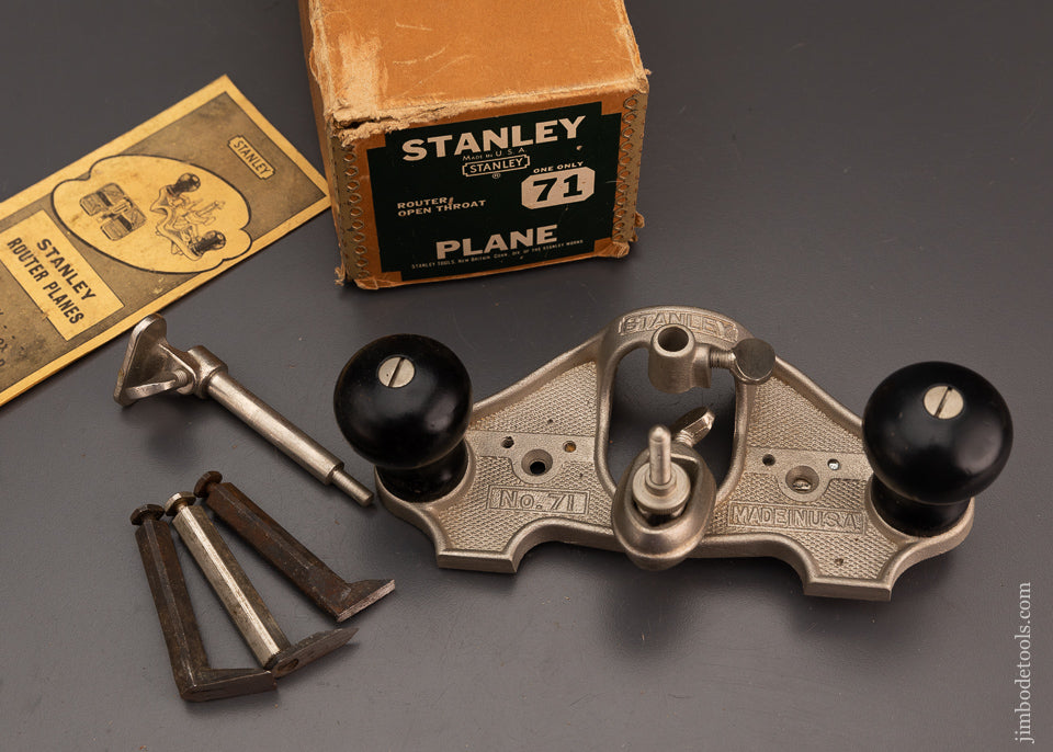 Jim Router STANLEY No. 71 Router Plane USA Model 100% Complete Mint in Box -- 103 ...