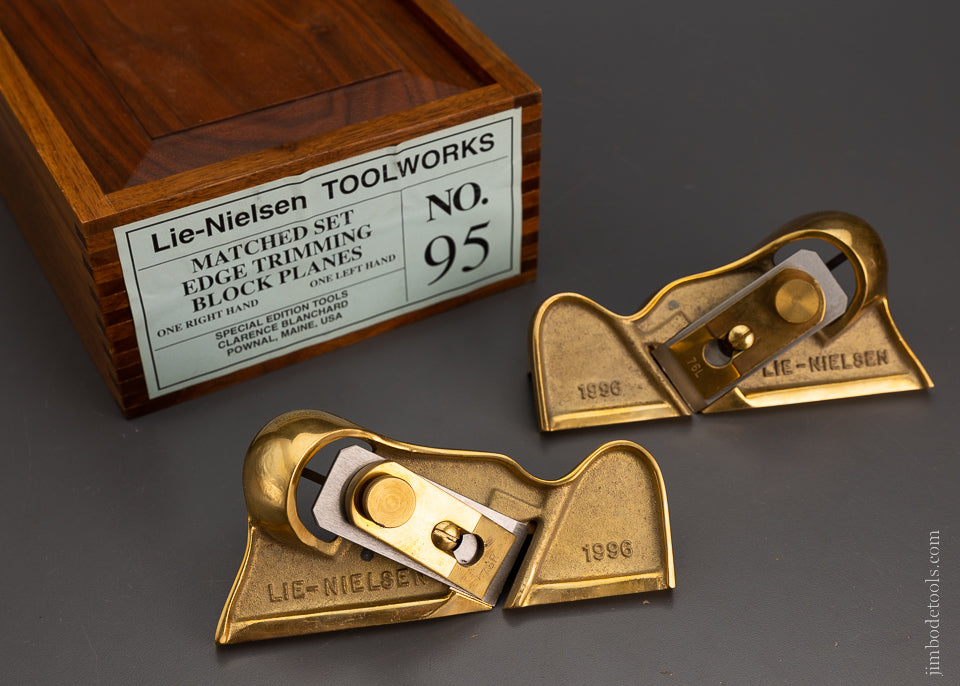 LIE NIELSEN No. 95 Matched Set Edge Trimming Block Planes Mint in Box LIMITED EDITION - 104675