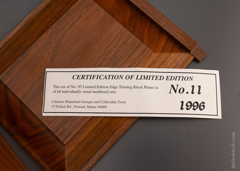 LIE NIELSEN No. 95 Matched Set Edge Trimming Block Planes Mint in Box LIMITED EDITION - 104675