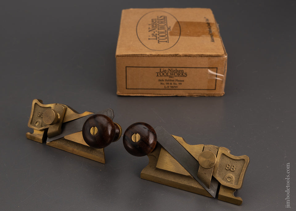 LIE NIELSEN No. 98 & 99 Side Bead Rabbet Planes Mint in Box with Rosew ...