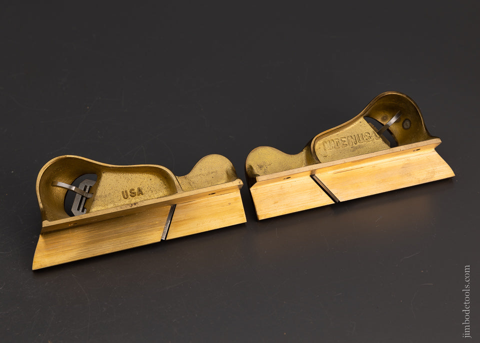 Long-Discontinued LIE NIELSEN No. 95 Right & Left Hand Edge Planes in Bronze Mint in Box - 106516
