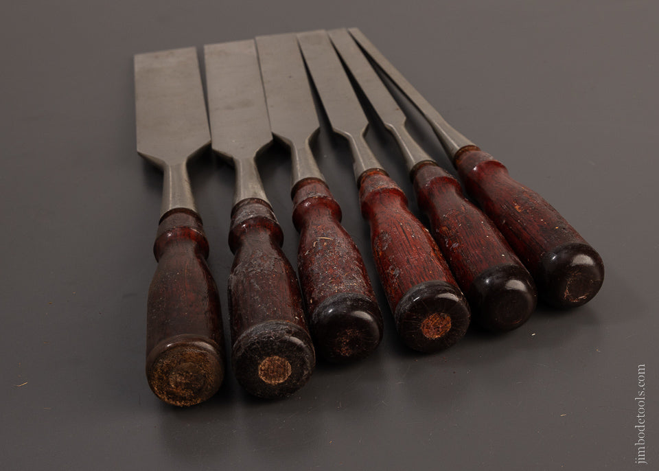 Near Mint with DECALS Set of STANLEY No. 720 Chisels in Roll - 106926