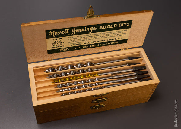 Complete Extra Fine Set of 13 RUSSELL JENNINGS Auger Bits in Original 3 Tiered Box - 107273