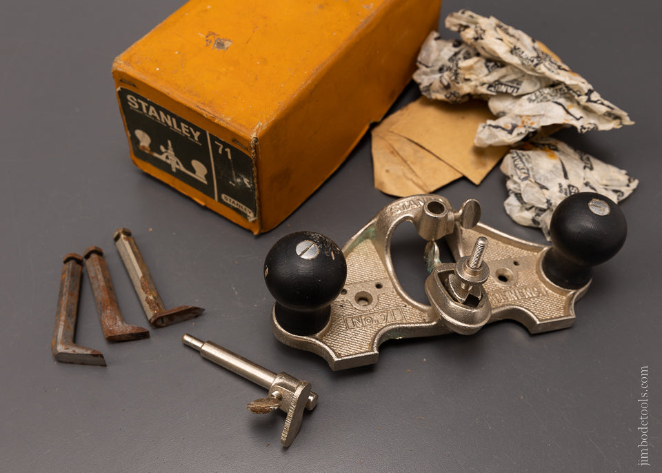Stanly Hand Router 100% Complete STANLEY No. 71 Router Plane Mint in Original Box -- 1073 ...