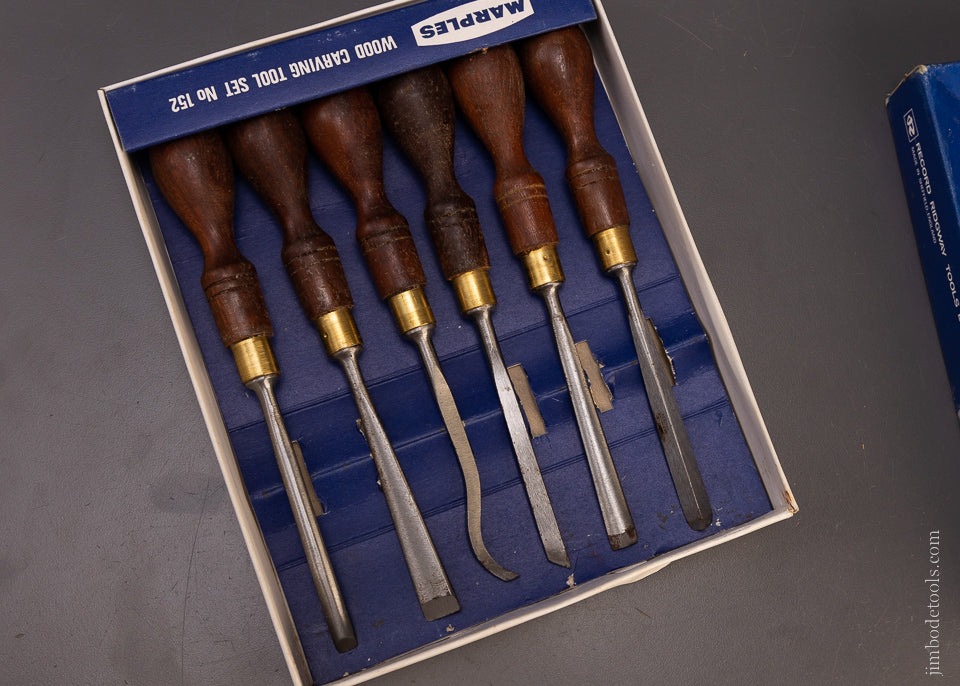 Set of 6 MARPLES Carving Tools with Stone in Original Box -- 107346 ...